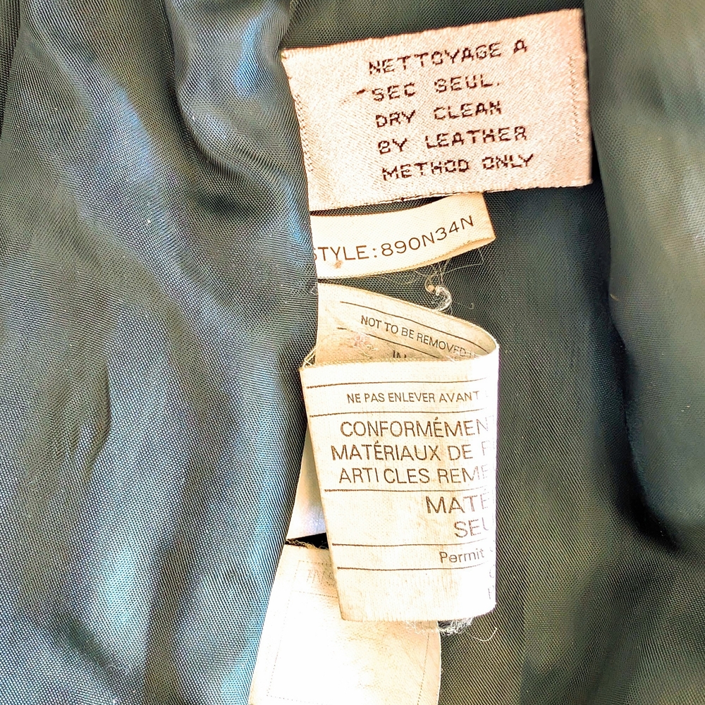 Vintage 100% Genuine Suede Leather Parka | Hooded Charcoal & Forest Green Jacket - Picture 6 of 6